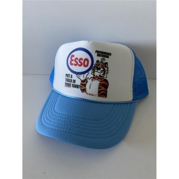 Vintage Style Retro Esso Tiger Hat Gasoline Trucker Hat Adjustable Racing Hat Ca - Picture 3 of 4